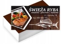 Wizytówki firmowe reklamowe 200szt różne wzory gotowy projekt ŚWIEŻE RYBY