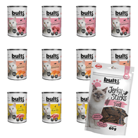 BULTI mokra karma dla psa Wołowina Kaczka Łosoś 12x400g + Jerky Wołowina
