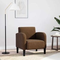Sofa Fotel z Podłokietnikami Brązowy 54 cm Skóra ekologiczna