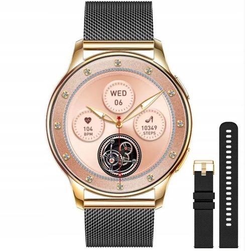 SMARTWATCH DAMSKI ZEGAREK AMOLED MENU PL ROZMOWY 2 PASKI + SŁUCHAWKI GRATIS na Arena.pl