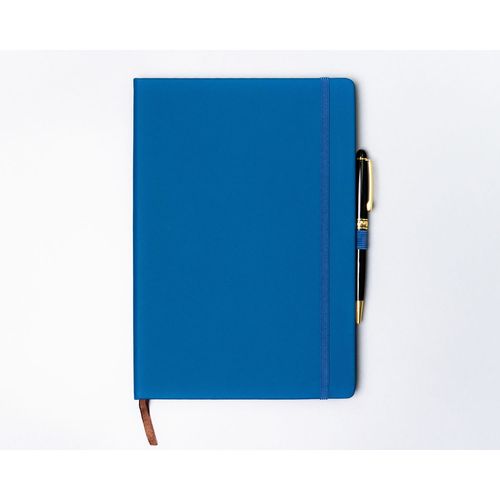 niebieski notes w twardej oprawie formacie b5 zadrukowany na Arena.pl