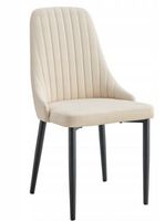Krzesło welurowe beżowe EVA 2 glamour do salonu jadalni i kuchni