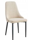 Krzesło welurowe beżowe EVA 2 glamour do salonu jadalni i kuchni