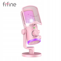 Mikrofon gamingowy pojemnościowy studyjny AM6P Fifine studyjny RGB USB PnP