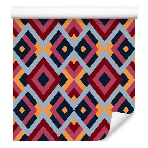 Tapeta Do Salonu Kolorowe ROMBY Wzór Geometryczny na Arena.pl