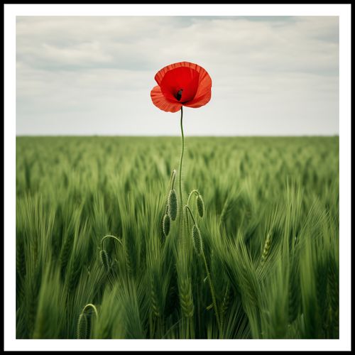 Plakat 80x80cm Samotny Mak na Polu na Arena.pl