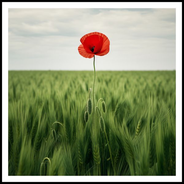Plakat 80x80cm Samotny Mak na Polu zdjęcie 3