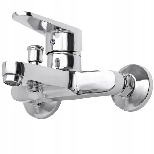 Bateria wannowa ścienna chrom srebrna z prysznicem kran do wanny YOKA na Arena.pl