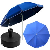 Parasol ogrodowy 240cm z podstawą okrągły zestaw