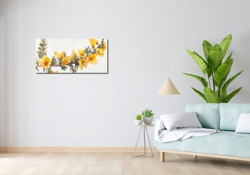 Obraz 90x40cm Żółte Kwiaty na Arena.pl