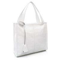 VERA PELLE torebka damska skórzana shopper klasyczna na ramię V074 biała