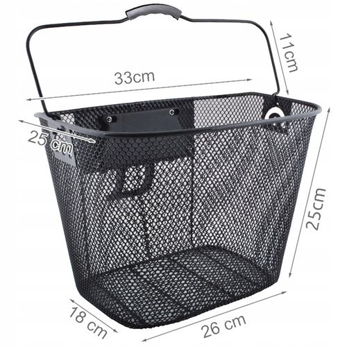 Koszyk na Rower Kosz Rowerowy Duży Miejski Metalowu Click Kierownicę Czarny na Arena.pl