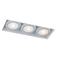 Oczko LAMPA sufitowa YATOMI 7366 Shilo prostokątna OPRAWA podtynkowa WPUST regulowany listwa metalowa biała