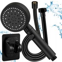 SŁUCHAWKA PRYSZNICOWA CZARNA OSZCZĘDNA 5W1 ZESTAW WĄŻ 1,5M