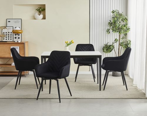 Krzesło NANA360 - czarny aksamit / nogi czarne x 1 na Arena.pl