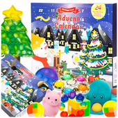 Mega zestaw kalendarz adwentowy popit prezent gniotki spiner święta mikołaj