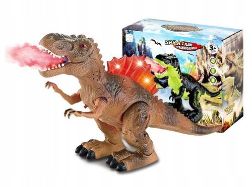 DUŻY DINOZAUR T-REX CHODZI RYCZY ŚWIECI ZIEJE PARĄ FIGURKA DLA DZIECI 20 CM na Arena.pl