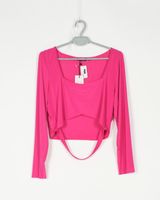 BLUZKA DAMSKA RÓŻOWA Z PASKAMI BOOHOO R. 44