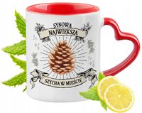 Dla Synowej Kubek Czerwony Z Uszkiem W Kształcie Serca Na Prezent