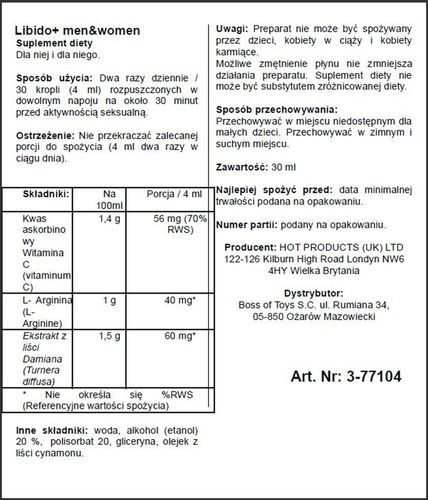 Supl.diety-Libido + (M+W) 30Ml na Arena.pl