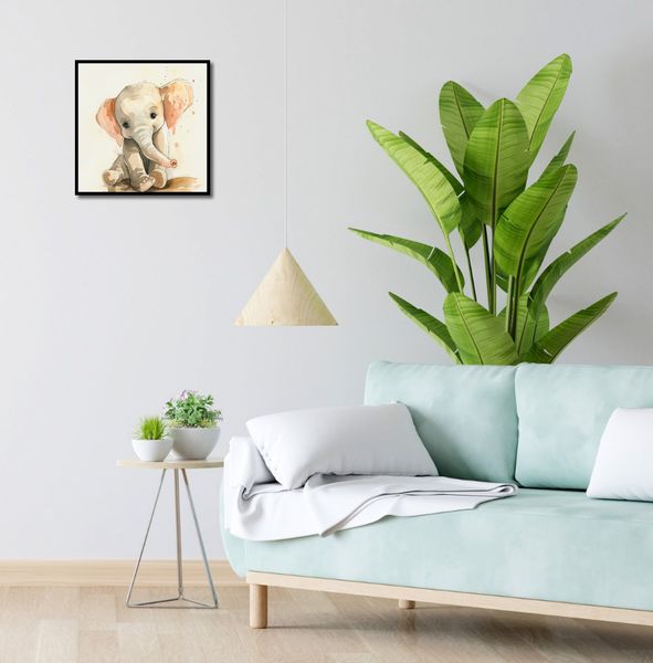 Plakat 40x40cm Siwy Słonik zdjęcie 4