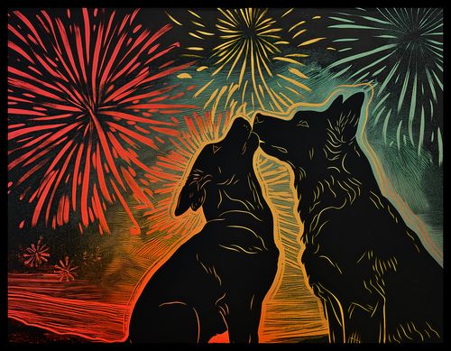 Plakat 65x50cm Psi Uścisk na Arena.pl