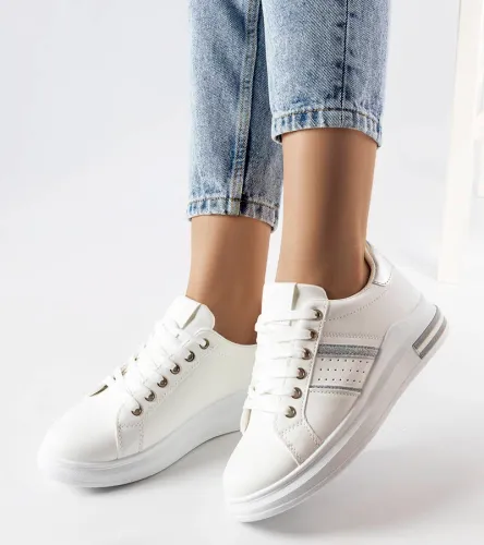 Białe sneakersy na platformie Lanoie 37 na Arena.pl