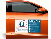 Magnes na samochód reklama magnetyczna 60x30 cm AGENCJA UBEZPIECZENIOWA