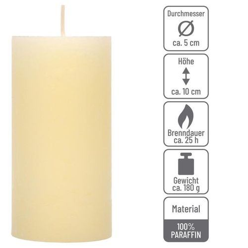 Zestaw świec rustykalnych, 10 cm, Ø 5 cm, kremowy, 16 szt. na Arena.pl