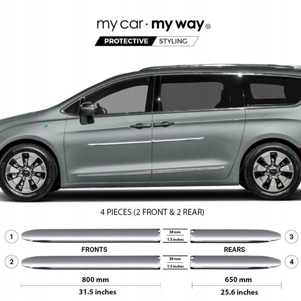 CHRYSLER PACIFICA 2017-22 - Listwy CHROM na Drzwi zdjęcie 5