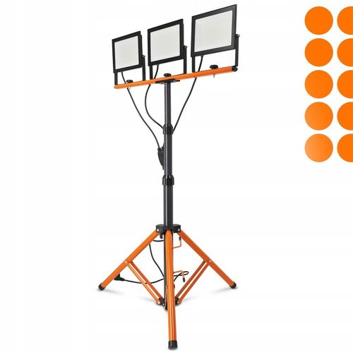 Halogen LED Statyw Budowlany Naświetlacz 3x 100W 33000lm Lampa Na na Arena.pl