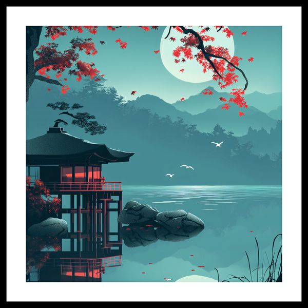 Plakat 40x40cm Japoński Pawilon zdjęcie 3