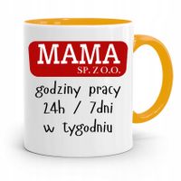Kubek Żółty Prezent Dla Mamy Mama Sp. Z O. O. Z Nadrukiem Ze Zdjęciem