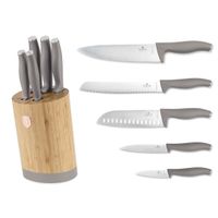zestaw noży berlinger haus bh-2756 taupe w bloku bambusowym