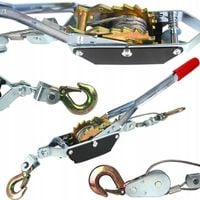 WYCIĄGARKA WCIĄGARKA LINOWA RĘCZNA 2T LINA 250cm 2000 kg HAKI