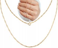 POZŁACANY SREBRNY ŁAŃCUSZEK SINGAPUR DLA KOBIETY DAMSKI 55 CM SREBRO 925