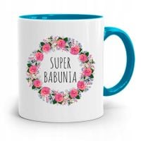 Kubek Błękitny Dzień Babci Super Babunia Prezent Z Nadrukiem Ze Zdjęciem