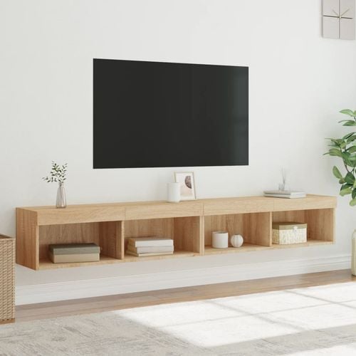 Szafki TV, z LED, 2 szt., kolor dąb sonoma, 100x30x30 cm na Arena.pl