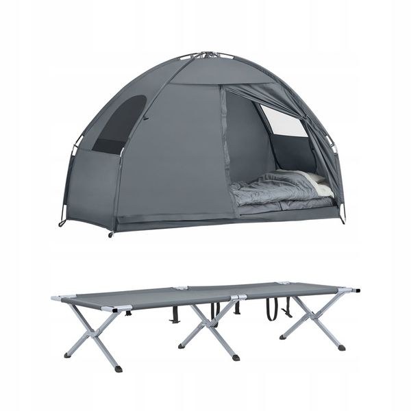 SoBuy Namiot Wodoodporny Leżak 1 Osoby Kempingowy Turystyczny OGS32-HG zdjęcie 13