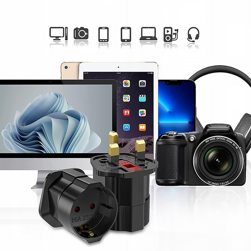 2X Adapter gniazdka Wtyczka przejściówka EU-UK PL Polska Anglia Cypr na Arena.pl