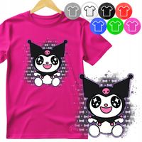 KOSZULKA DZIECIĘCA T-SHIRT - KURO.MI HEL.LO KITT.Y MELO.DY - S 122-128