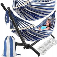 HAMAK ZE STELAŻEM Stelaż do hamaka STOJAK NA HAMAK OGRODOWY DWUOSOBOWY XXL