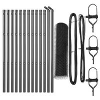 Ogrodzenie z słupkami Szary 0.6 x 25 m Stal pokryta PCV