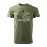 Koszulka z ciężarówką Renault T Evolution prezent dla kierowcy Tira TIR męska khaki L