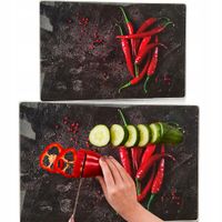 DESKA SZKLANA KUCHENNA 30x40CM ZE WZOREM DO KROJENIA SZKŁO HARTOWANE FESTA