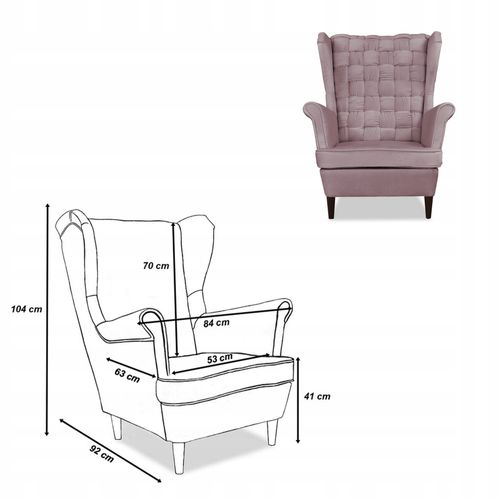 Zestaw wypoczynkowy Carol sofa fotele pufy paski różowy na Arena.pl