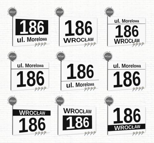Tabliczka adresowa Nierdzewna Tablica adres działki Biała 20x15 na Arena.pl