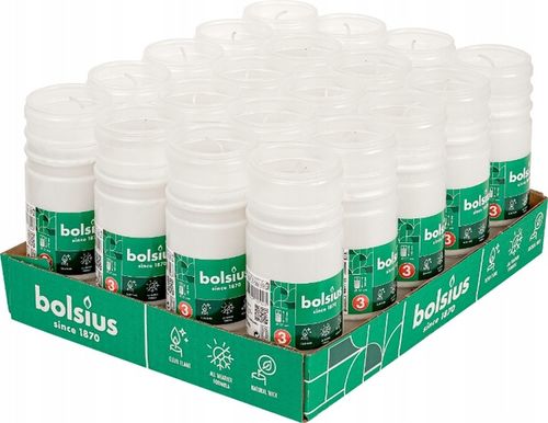 Wkład do zniczy Bolsius RP3 parafinowy do 68h, biały, zgrzewka 20 sztuk na Arena.pl