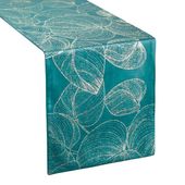 Bieżnik welwetowy z nadrukiem BLINK16 35X140 ciemnoturkusowy