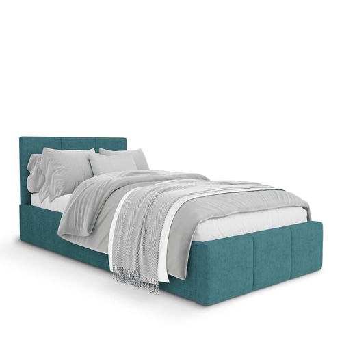 ŁÓŻKO POJEDYNCZE 90x200cm ŁÓŻKO TAPICEROWANE Z POJEMNIKIEM MORSKIE na Arena.pl